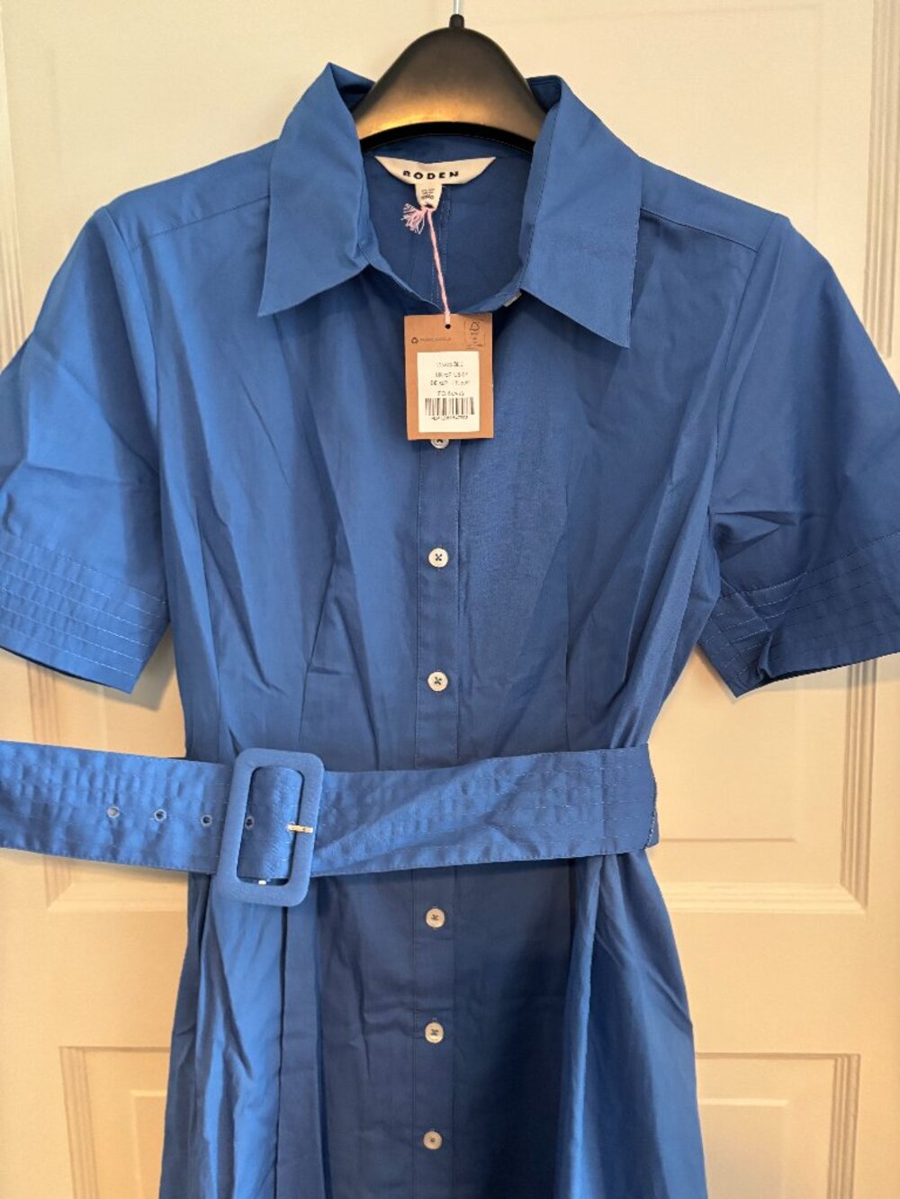 BODEN Pippa midi shirt dress in BLUE, 10P